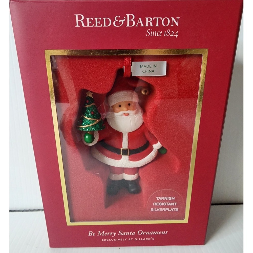 Reed & Barton Be Merry Santa Ornament New in Box